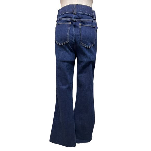 Spanx Womens Step Hem Kick Flare Raw Hem Jeans in Midnight Sz M Tall - Picture 5 of 11